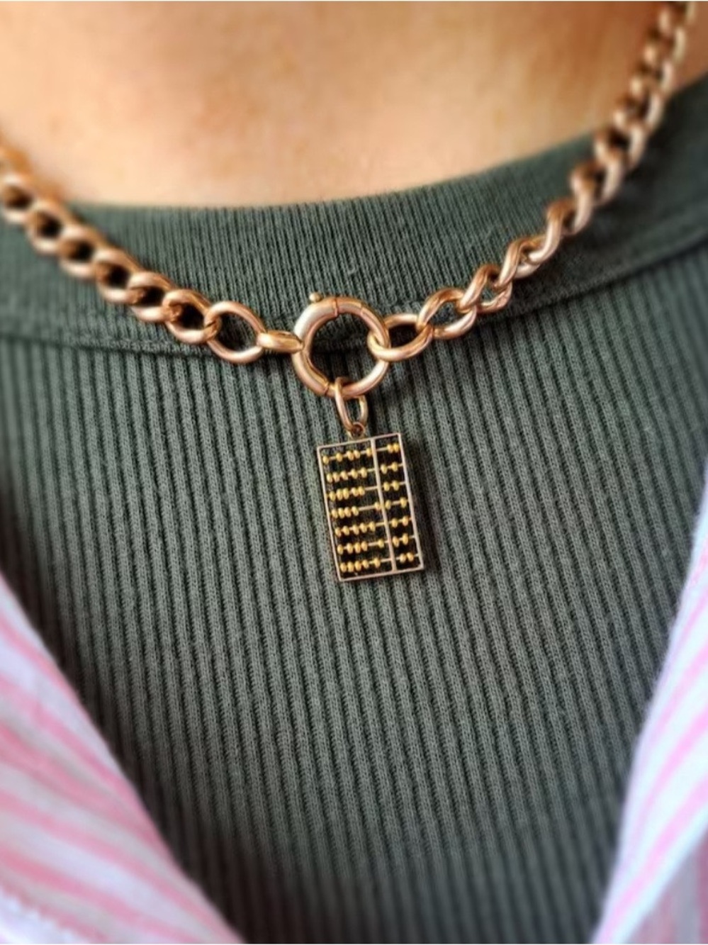Vintage 14ct Gold Abacus Charm solid gold